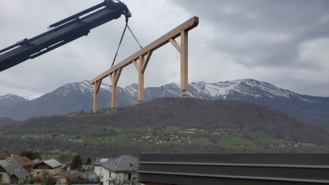 Construction d'une pergola en bois Mélèze XXL
