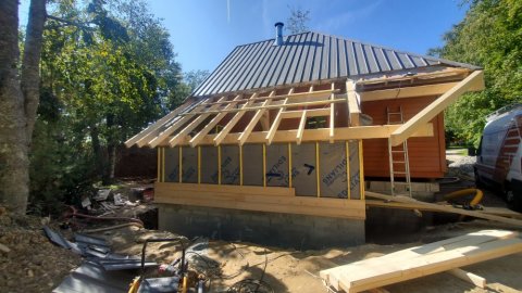 Construction d'une extension ossature bois d'un chalet au village nordique à La Féclaz - Les Déserts 