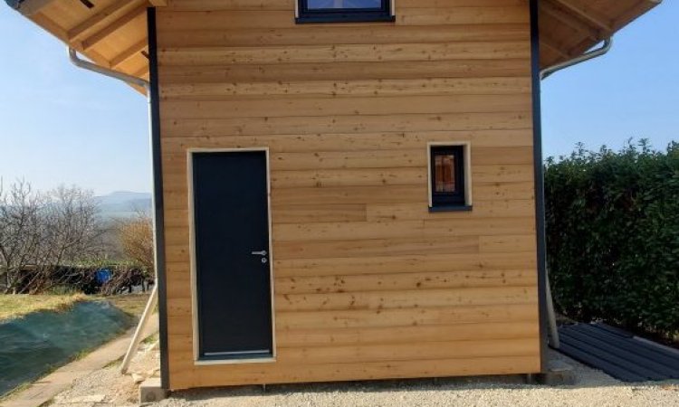 Construction d'une micro maison en ossature bois de 20m² sur 2 niveaux au Montcel en (Savoie-73)